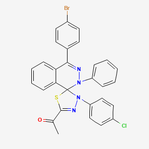 1-[4-(4-bromophenyl)-3'-(4-chlorophenyl)-2-phenyl-2H,3'H-spiro[phthalazine-1,2'-[1,3,4]thiadiazol]-5'-yl]ethanone