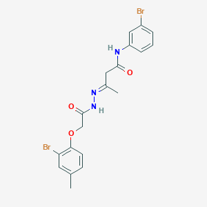 (3E)-3-{2-[(2-bromo-4-methylphenoxy)acetyl]hydrazinylidene}-N-(3-bromophenyl)butanamide