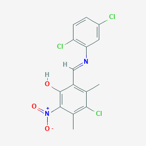 4-Chloro-2-[(E)-[(2,5-dichlorophenyl)imino]methyl]-3,5-dimethyl-6-nitrophenol