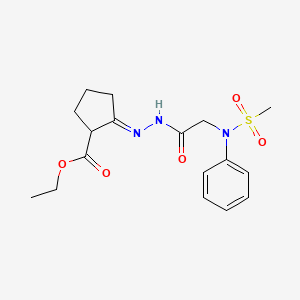 Ethyl (2E)-2-{[2-(N-phenylmethanesulfonamido)acetamido]imino}cyclopentane-1-carboxylate