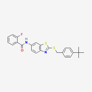 N-{2-[(4-tert-butylbenzyl)sulfanyl]-1,3-benzothiazol-6-yl}-2-fluorobenzamide