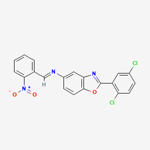 molecular formula C20H11Cl2N3O3 B11535199 2-(2,5-dichlorophenyl)-N-[(E)-(2-nitrophenyl)methylidene]-1,3-benzoxazol-5-amine 