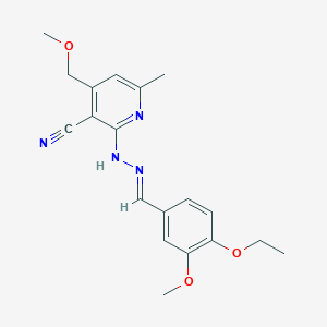 2-[(2E)-2-(4-ethoxy-3-methoxybenzylidene)hydrazinyl]-4-(methoxymethyl)-6-methylpyridine-3-carbonitrile