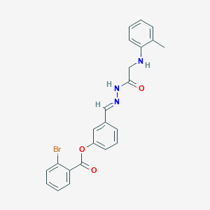 3-[(E)-({2-[(2-Methylphenyl)amino]acetamido}imino)methyl]phenyl 2-bromobenzoate