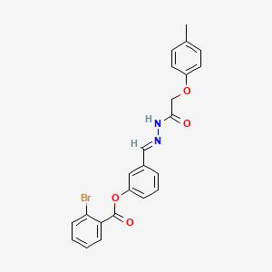 3-[(E)-{2-[(4-methylphenoxy)acetyl]hydrazinylidene}methyl]phenyl 2-bromobenzoate