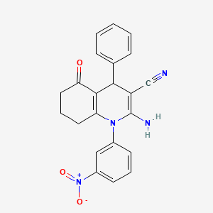 2-Amino-1-(3-nitrophenyl)-5-oxo-4-phenyl-1,4,5,6,7,8-hexahydroquinoline-3-carbonitrile