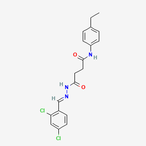 molecular formula C19H19Cl2N3O2 B11535309 4-[(2E)-2-(2,4-dichlorobenzylidene)hydrazinyl]-N-(4-ethylphenyl)-4-oxobutanamide 