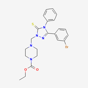 ethyl 4-{[3-(3-bromophenyl)-4-phenyl-5-thioxo-4,5-dihydro-1H-1,2,4-triazol-1-yl]methyl}piperazine-1-carboxylate