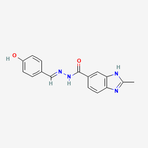 N'-[(E)-(4-hydroxyphenyl)methylidene]-2-methyl-1H-benzimidazole-6-carbohydrazide