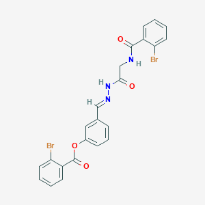 3-[(E)-({2-[(2-Bromophenyl)formamido]acetamido}imino)methyl]phenyl 2-bromobenzoate