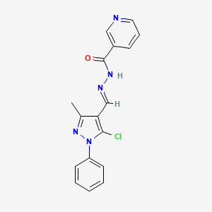 N'-[(E)-(5-chloro-3-methyl-1-phenyl-1H-pyrazol-4-yl)methylidene]pyridine-3-carbohydrazide