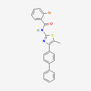 molecular formula C23H17BrN2OS B11535366 N-[4-(biphenyl-4-yl)-5-methyl-1,3-thiazol-2-yl]-2-bromobenzamide 