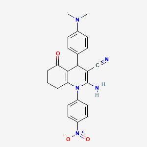 2-Amino-4-[4-(dimethylamino)phenyl]-1-(4-nitrophenyl)-5-oxo-1,4,5,6,7,8-hexahydroquinoline-3-carbonitrile