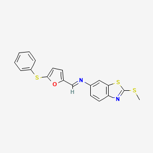 2-(methylsulfanyl)-N-{(E)-[5-(phenylsulfanyl)furan-2-yl]methylidene}-1,3-benzothiazol-6-amine