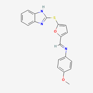 N-{(E)-[5-(1H-benzimidazol-2-ylsulfanyl)furan-2-yl]methylidene}-4-methoxyaniline