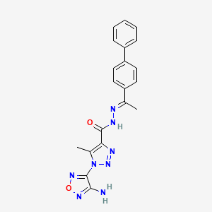 1-(4-amino-1,2,5-oxadiazol-3-yl)-N'-[(1E)-1-(biphenyl-4-yl)ethylidene]-5-methyl-1H-1,2,3-triazole-4-carbohydrazide