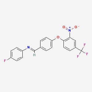 4-fluoro-N-[(E)-{4-[2-nitro-4-(trifluoromethyl)phenoxy]phenyl}methylidene]aniline