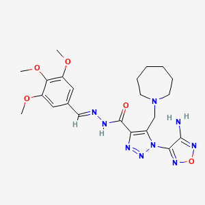 1-(4-amino-1,2,5-oxadiazol-3-yl)-5-(azepan-1-ylmethyl)-N'-[(E)-(3,4,5-trimethoxyphenyl)methylidene]-1H-1,2,3-triazole-4-carbohydrazide