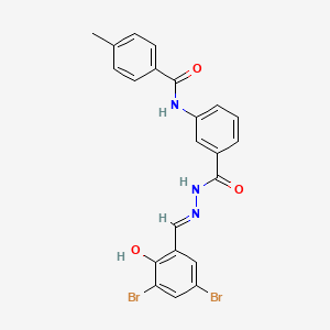 N-(3-{[(2E)-2-(3,5-dibromo-2-hydroxybenzylidene)hydrazinyl]carbonyl}phenyl)-4-methylbenzamide