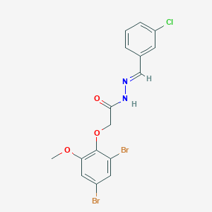 N'-[(E)-(3-chlorophenyl)methylidene]-2-(2,4-dibromo-6-methoxyphenoxy)acetohydrazide