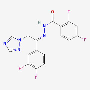 N'-[(1Z)-1-(3,4-difluorophenyl)-2-(1H-1,2,4-triazol-1-yl)ethylidene]-2,4-difluorobenzohydrazide