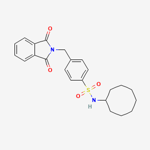 molecular formula C23H26N2O4S B11535522 N-cyclooctyl-4-[(1,3-dioxo-1,3-dihydro-2H-isoindol-2-yl)methyl]benzenesulfonamide 