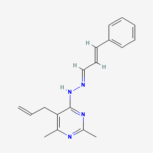 2,4-dimethyl-6-{(2E)-2-[(2E)-3-phenylprop-2-en-1-ylidene]hydrazinyl}-5-(prop-2-en-1-yl)pyrimidine