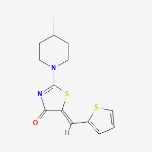 molecular formula C14H16N2OS2 B11535553 (5Z)-2-(4-methylpiperidin-1-yl)-5-(thiophen-2-ylmethylidene)-1,3-thiazol-4(5H)-one 