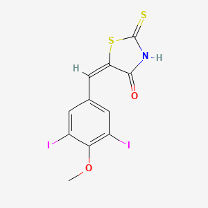 (5E)-5-[(3,5-diiodo-4-methoxyphenyl)methylidene]-2-sulfanylidene-1,3-thiazolidin-4-one