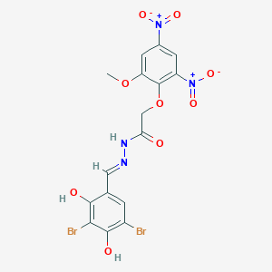 N'-[(E)-(3,5-dibromo-2,4-dihydroxyphenyl)methylidene]-2-(2-methoxy-4,6-dinitrophenoxy)acetohydrazide