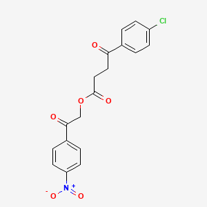 molecular formula C18H14ClNO6 B11535595 2-(4-Nitrophenyl)-2-oxoethyl 4-(4-chlorophenyl)-4-oxobutanoate 