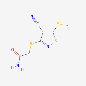 Acetamide, 2-((4-cyano-5-(methylthio)-3-isothiazolyl)thio)-