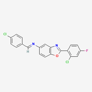 2-(2-chloro-4-fluorophenyl)-N-[(E)-(4-chlorophenyl)methylidene]-1,3-benzoxazol-5-amine