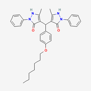 4-{[4-(Heptyloxy)phenyl](5-hydroxy-3-methyl-1-phenyl-1H-pyrazol-4-YL)methyl}-3-methyl-1-phenyl-1H-pyrazol-5-OL