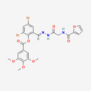 2,4-Dibromo-6-[(E)-({2-[(furan-2-YL)formamido]acetamido}imino)methyl]phenyl 3,4,5-trimethoxybenzoate