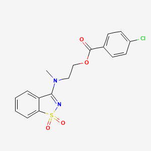 2-[(1,1-Dioxido-1,2-benzothiazol-3-yl)(methyl)amino]ethyl 4-chlorobenzoate