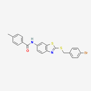 N-{2-[(4-bromobenzyl)sulfanyl]-1,3-benzothiazol-6-yl}-4-methylbenzamide