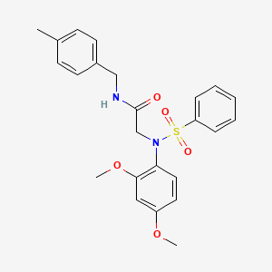 2-[N-(2,4-Dimethoxyphenyl)benzenesulfonamido]-N-[(4-methylphenyl)methyl]acetamide