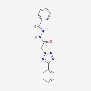 2H-Tetrazole-2-acetic acid, 5-phenyl-, (phenylmethylene)hydrazide