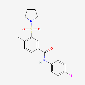 N-(4-iodophenyl)-4-methyl-3-(pyrrolidin-1-ylsulfonyl)benzamide