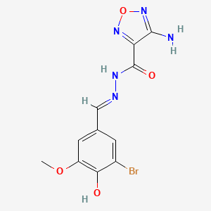 4-amino-N'-[(E)-(3-bromo-4-hydroxy-5-methoxyphenyl)methylidene]-1,2,5-oxadiazole-3-carbohydrazide