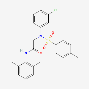 molecular formula C23H23ClN2O3S B11535783 2-[N-(3-Chlorophenyl)4-methylbenzenesulfonamido]-N-(2,6-dimethylphenyl)acetamide 