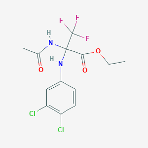 molecular formula C13H13Cl2F3N2O3 B11535804 Ethyl 2-acetamido-2-(3,4-dichloroanilino)-3,3,3-trifluoropropionate 