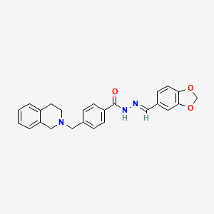 N'-[(E)-1,3-benzodioxol-5-ylmethylidene]-4-(3,4-dihydroisoquinolin-2(1H)-ylmethyl)benzohydrazide