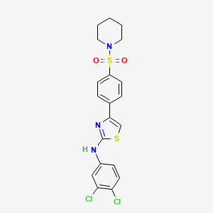 molecular formula C20H19Cl2N3O2S2 B11535839 N-(3,4-dichlorophenyl)-4-[4-(piperidin-1-ylsulfonyl)phenyl]-1,3-thiazol-2-amine 