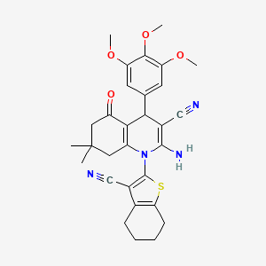 2-Amino-1-(3-cyano-4,5,6,7-tetrahydro-1-benzothien-2-yl)-7,7-dimethyl-5-oxo-4-(3,4,5-trimethoxyphenyl)-1,4,5,6,7,8-hexahydro-3-quinolinecarbonitrile