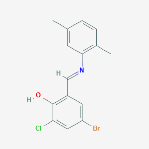 4-Bromo-2-chloro-6-[(E)-[(2,5-dimethylphenyl)imino]methyl]phenol