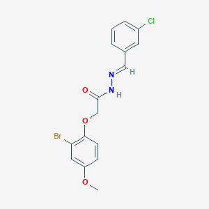 2-(2-bromo-4-methoxyphenoxy)-N'-[(E)-(3-chlorophenyl)methylidene]acetohydrazide