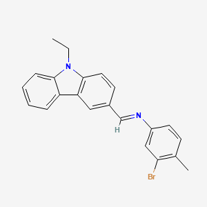 molecular formula C22H19BrN2 B11535890 3-bromo-N-[(E)-(9-ethyl-9H-carbazol-3-yl)methylidene]-4-methylaniline 