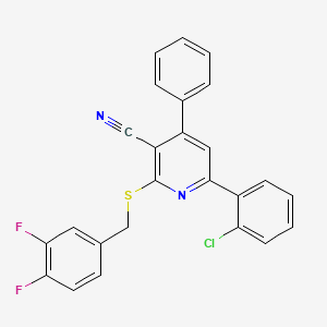 6-(2-Chlorophenyl)-2-[(3,4-difluorobenzyl)sulfanyl]-4-phenylpyridine-3-carbonitrile